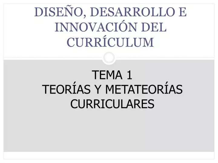 dise o desarrollo e innovaci n del curr culum