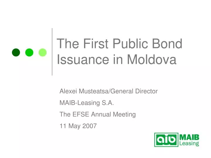 the first public bond issuance in moldova