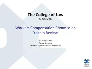 Brief overview of 2012 amendments Commission Jurisdiction post 2012 amendments