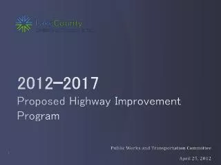 2012-2017 Proposed Highway Improvement Program