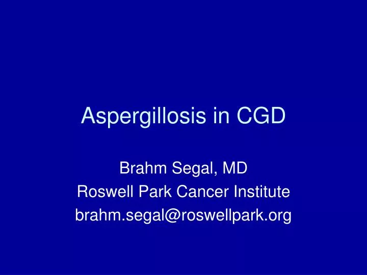 aspergillosis in cgd