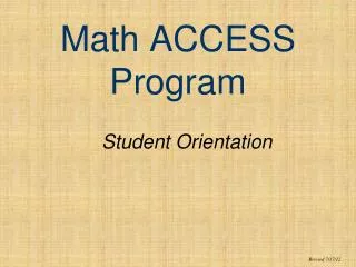 Math ACCESS Program