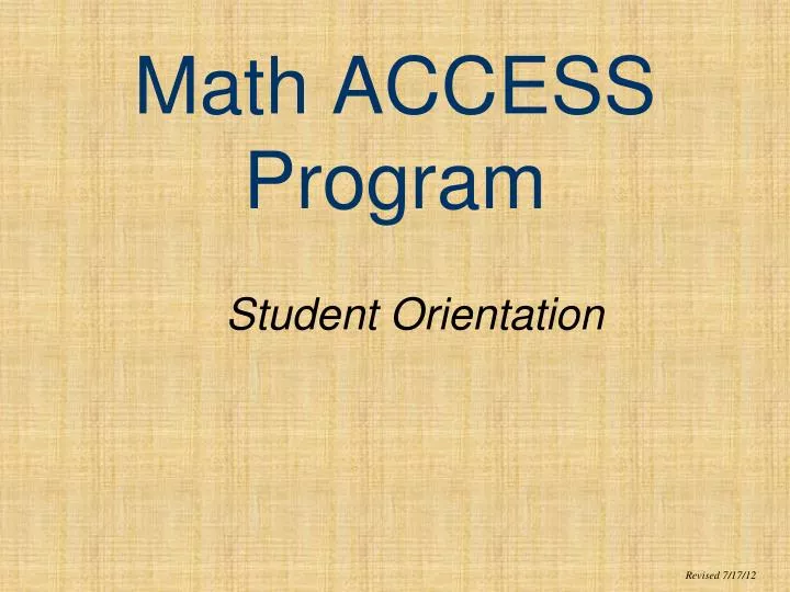 math access program