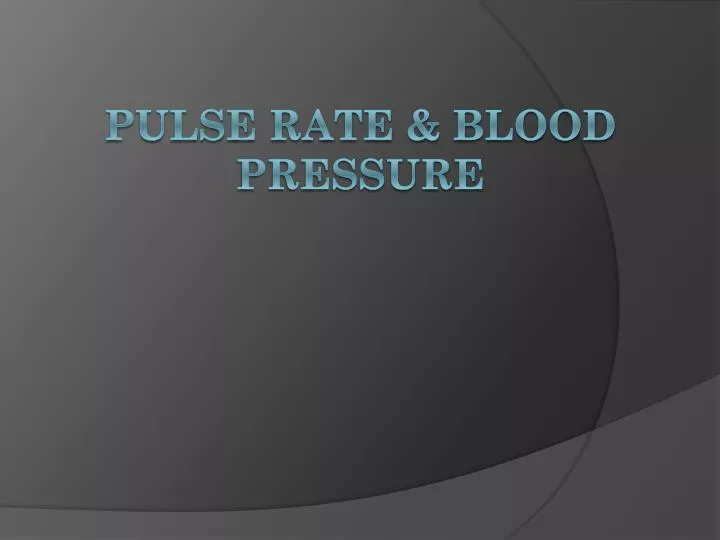 pulse rate blood pressure