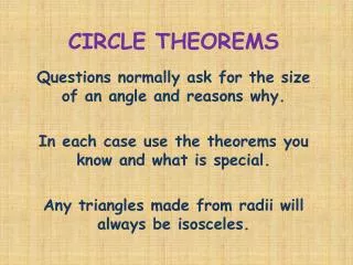 CIRCLE THEOREMS