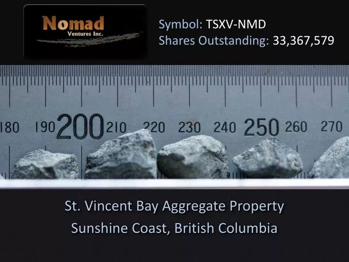symbol tsxv nmd shares outstanding 33 367 579