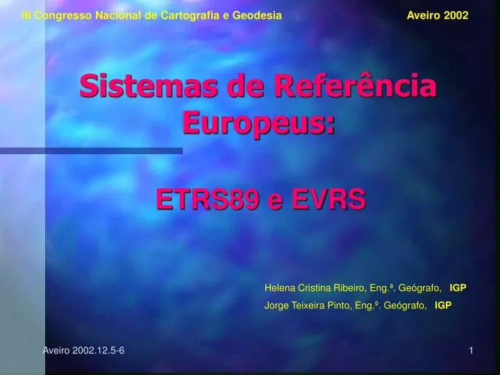 sistemas de refer ncia europeus