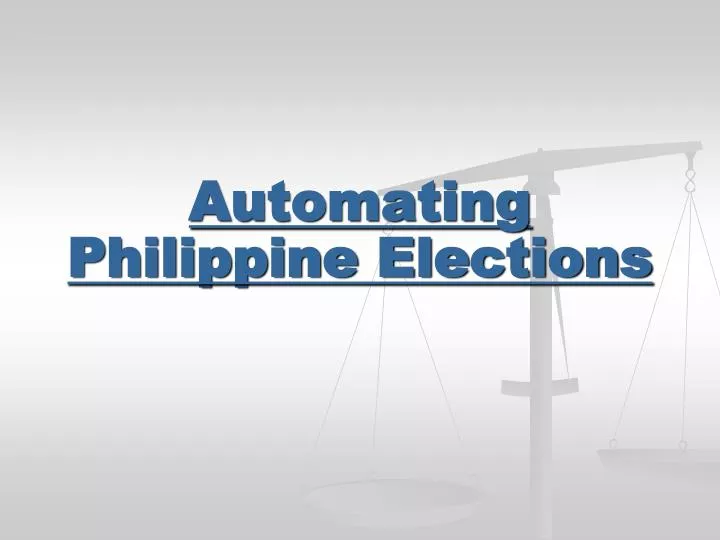 automating philippine elections