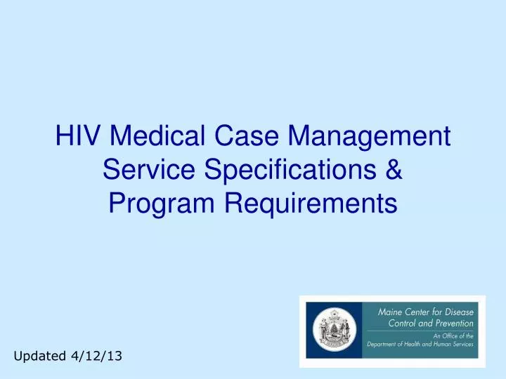 hiv medical case management service specifications program requirements