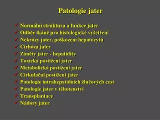 patologie jater
