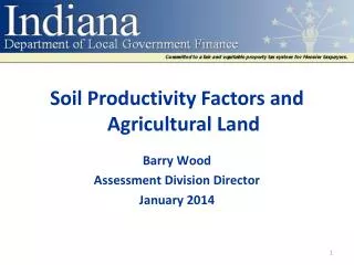 Soil Productivity Factors and Agricultural Land