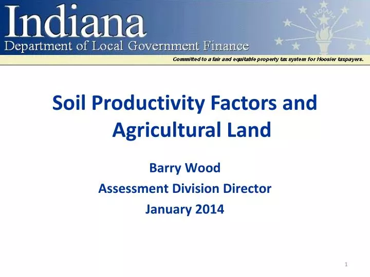 soil productivity factors and agricultural land