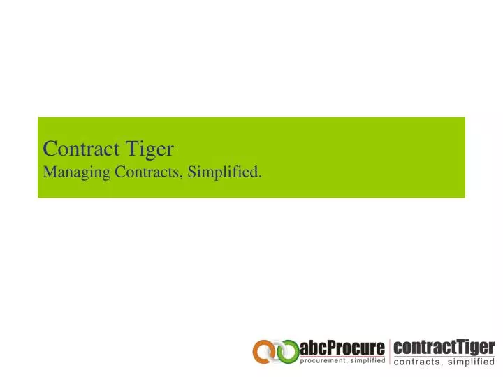 contract tiger managing contracts simplified