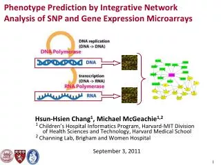 Phenotype Prediction by Integrative Network Analysis of SNP and Gene Expression Microarrays
