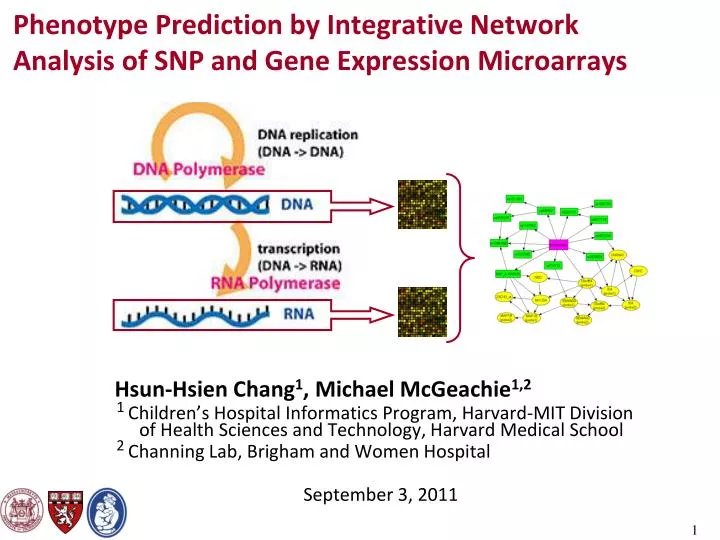 phenotype prediction by integrative network analysis of snp and gene expression microarrays