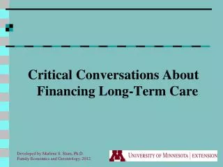 Critical Conversations About Financing Long-Term Care