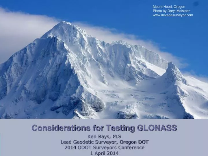 considerations for testing glonass