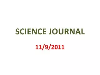 SCIENCE JOURNAL