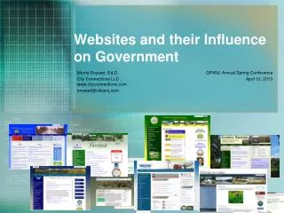 Websites and their Influence on Government