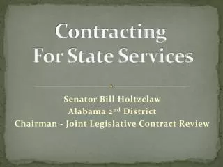 Contracting For State Services