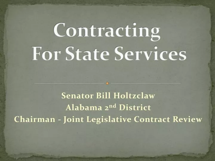 contracting for state services