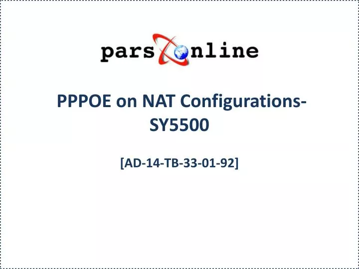 pppoe on nat configurations sy5500