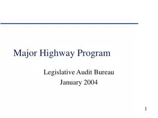 Major Highway Program