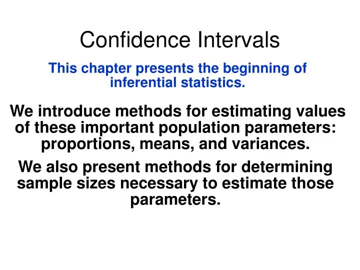 confidence intervals