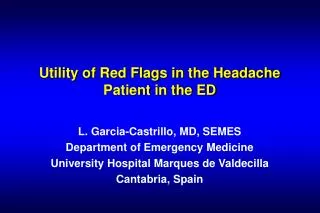 Utility of Red Flags in the Headache Patient in the ED