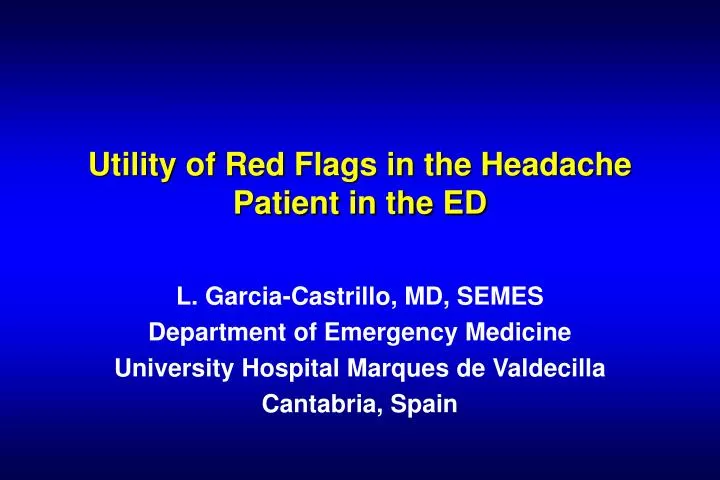 utility of red flags in the headache patient in the ed