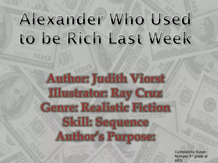 alexander who used to be rich last week