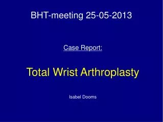 BHT-meeting 25-05-2013