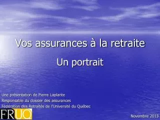 vos assurances la retraite