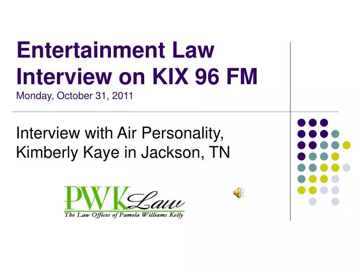 entertainment law interview on kix 96 fm monday october 31 2011