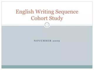 English Writing Sequence Cohort Study