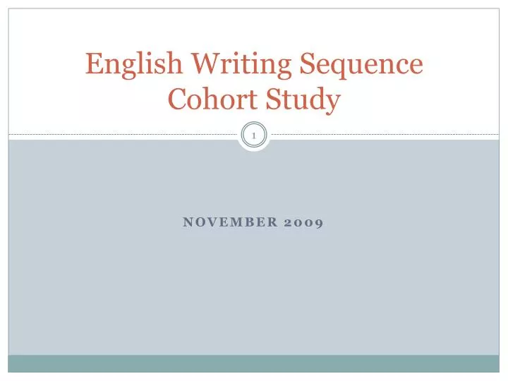 english writing sequence cohort study