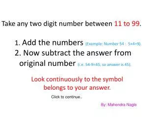Look continuously to the symbol belongs to your answer.