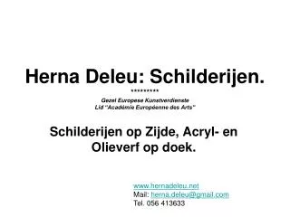 herna deleu schilderijen gezel europese kunstverdienste lid acad mie europ enne des arts