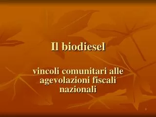 il biodiesel