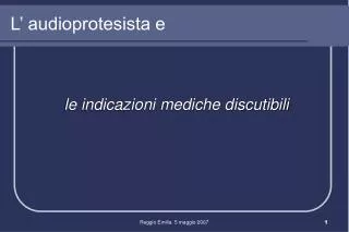 l audioprotesista e