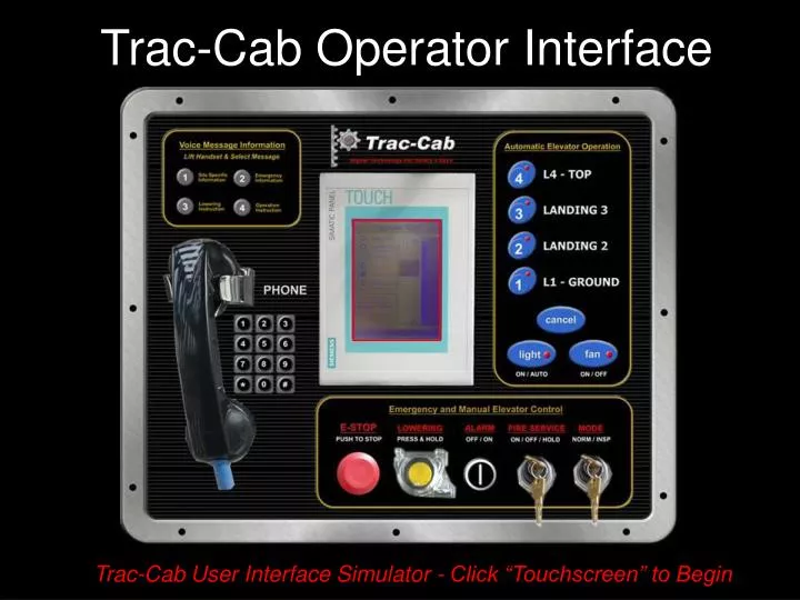 trac cab operator interface
