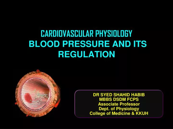 cardiovascular physiology blood pressure and its regulation