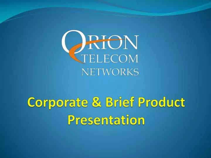 corporate brief product presentation