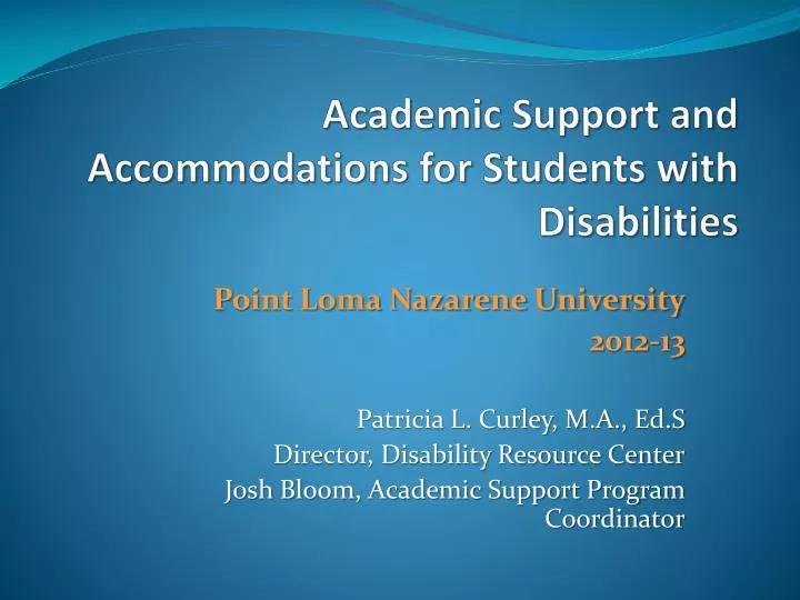 academic support and accommodations for students with disabilities