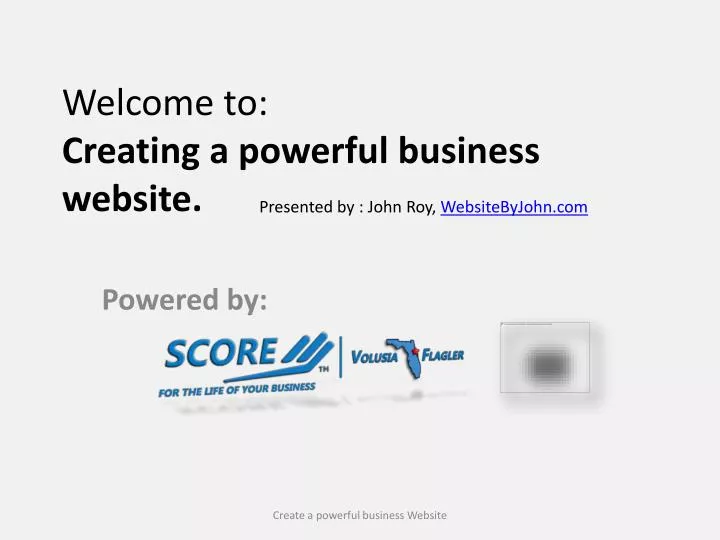 welcome to creating a powerful business website