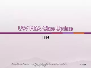 UW MBA Class Update
