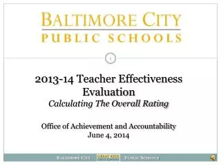 2013-14 Teacher Evaluation Update