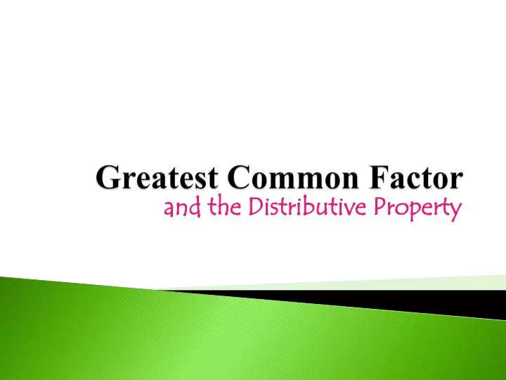 greatest common factor