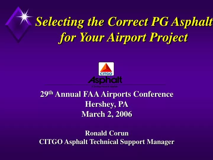 selecting the correct pg asphalt for your airport project