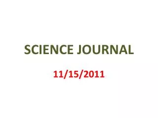 SCIENCE JOURNAL